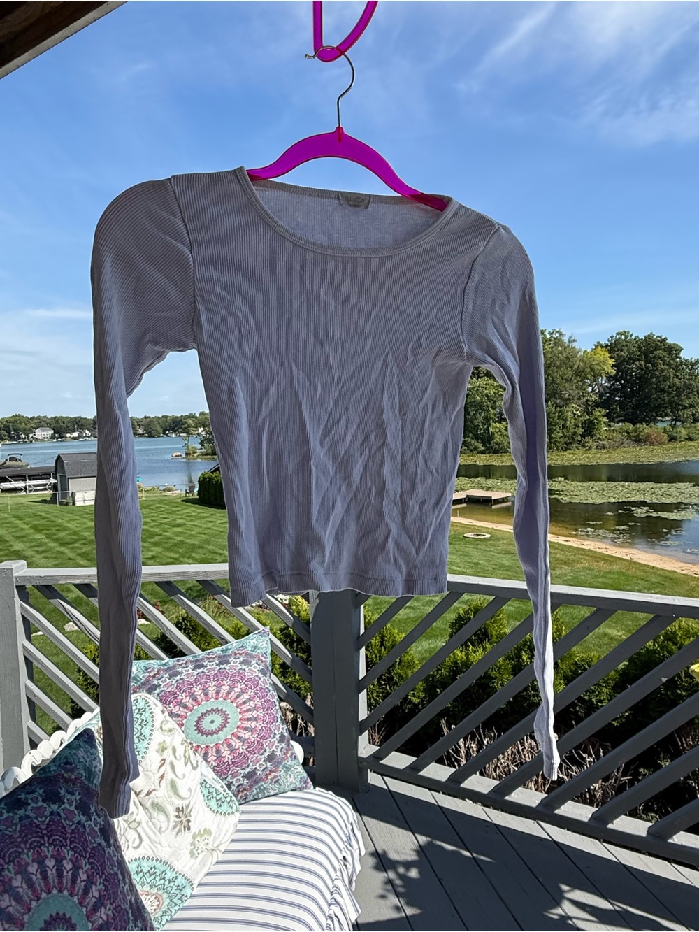 Light Purple Long Sleeve Ribbed Women's Top size S